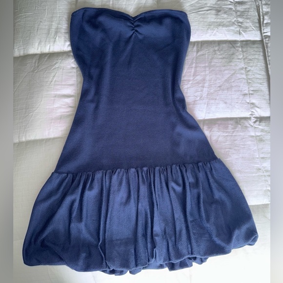 Freshman Strapless Navy Dress - Picture 1 of 3
